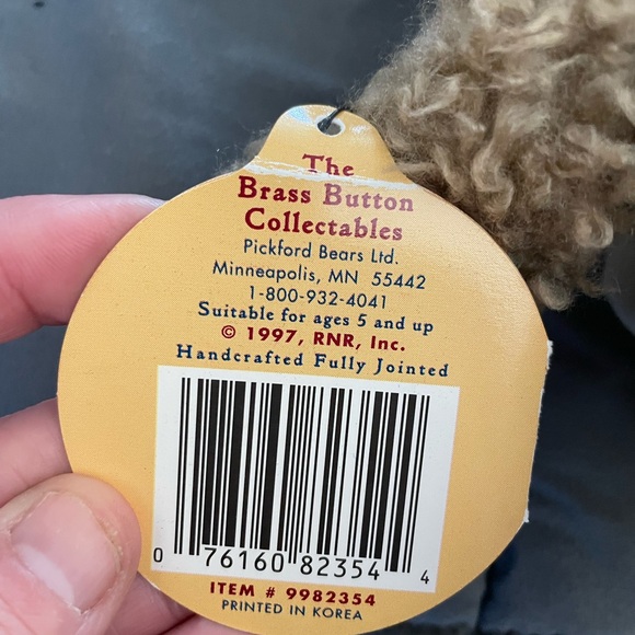 Teddy Bear The Brass Button Collectables TANNER Toy - Picture 8 of 11